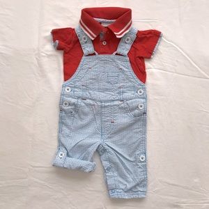 First Impressions seersucker overalls
